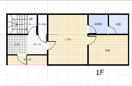 ２世帯住宅のプランの１階の図面
