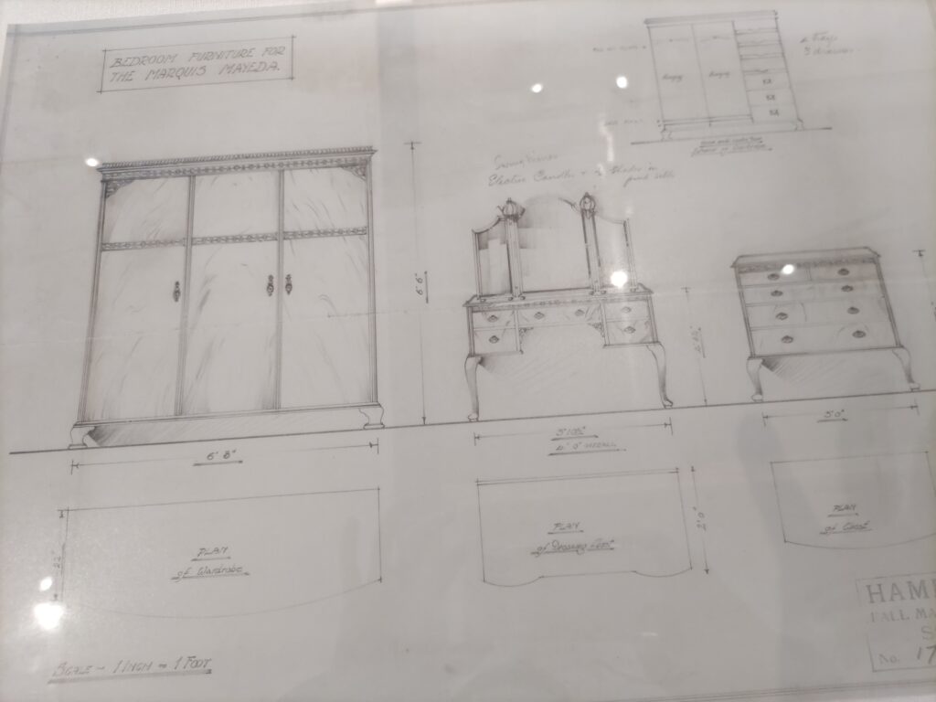 旧前田家本邸の家具の設計図