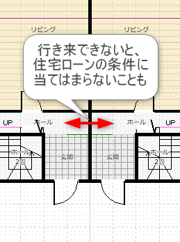 住宅ローンに当てはまらない2世帯住宅の間取り図面