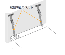 冷蔵庫の転倒防止ベルト