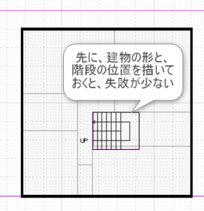 階段を描く時に失敗しない工夫した説明図