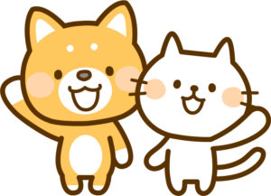 犬と猫のかわいいイラスト