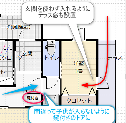 コロナ患者と隔離できる注文住宅の間取り図