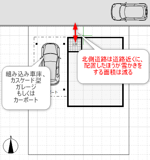 北側道路の場合の間取り設計図