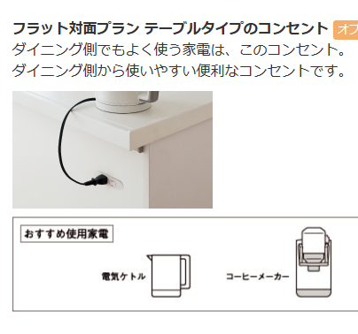 コーヒーメーカー用コンセント