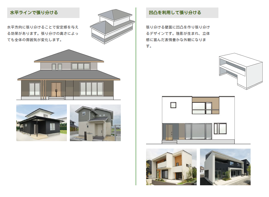 外壁の張り分け方、2