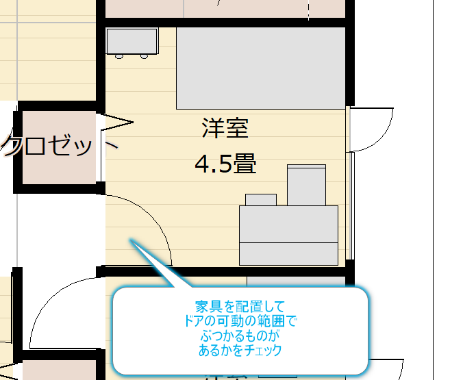 子供部屋のドアの範囲の図