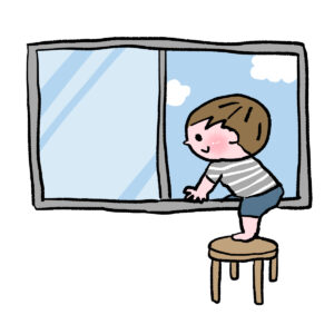 窓のそばの子供