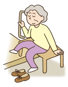 玄関のベンチと手すり