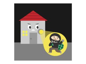 泥棒に反応したセンサーライト