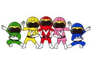 5色の色のスーパー戦隊